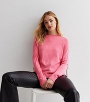 New Look Bright Pink Crew Neck Long Sleeve Jumper